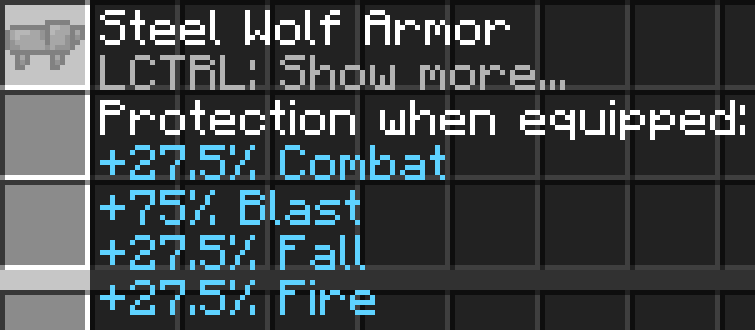 Wolf Armor Tooltip