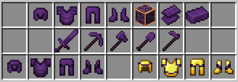 Purple netherite items