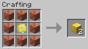 Copper block to gold block recipe