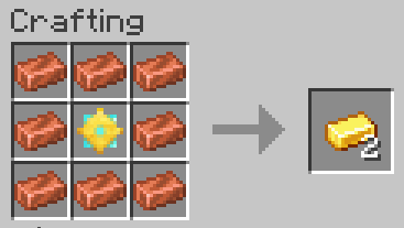 Copper ingot to gold ingot recipe