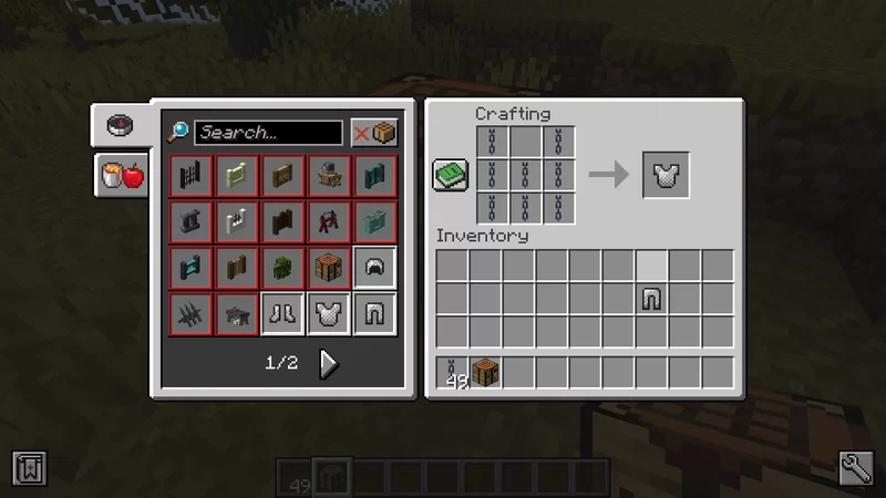 Crafting chestplate