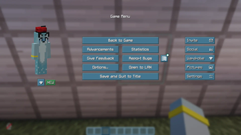 Escape menu with Essential and Mod Menu