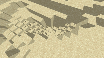 Sand falling in a ravine
