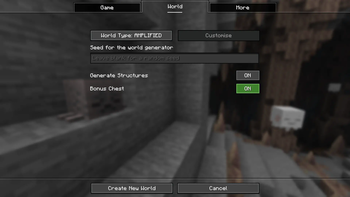 Create New World Menu
