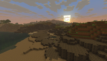 Basalt shores during a sunset