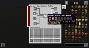 Armor Modification Table