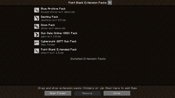 Content Packs menu