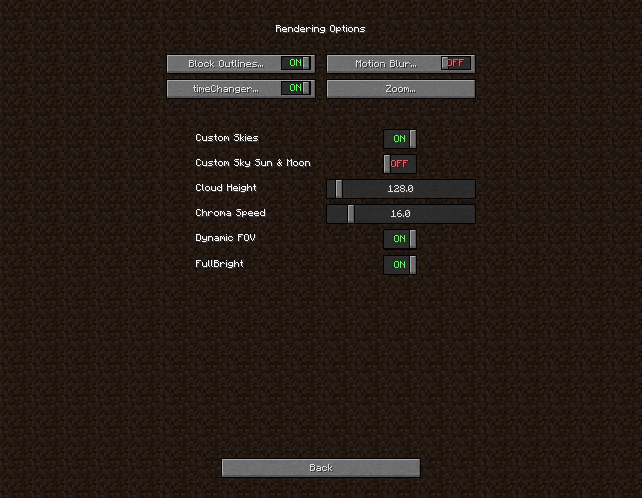 (Old) Rendering Options