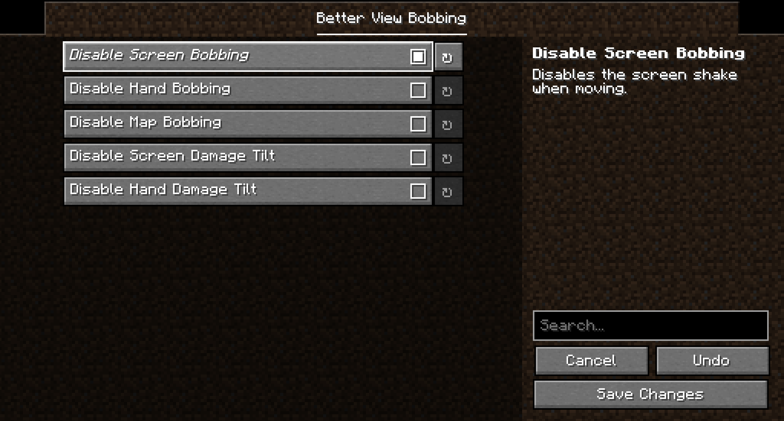 Config Screen