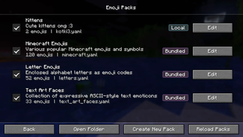 Emoji Packs feature