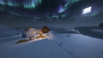 Snowy Village at Night