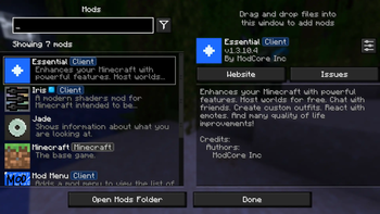 Mod menu UI support