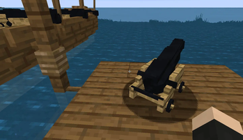 Ship cannon on ground