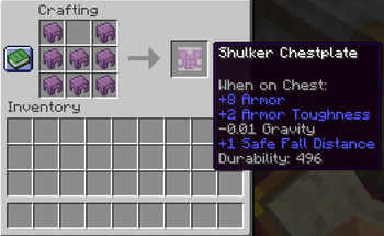 Example of Crafting Armor in the Crafting Table
