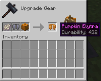 Example of Crafting Elytra in the Smithing Table