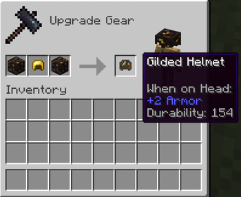 Example of Crafting Armor in the Smithing Table