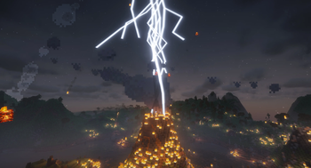 Supercharged lightning eruption