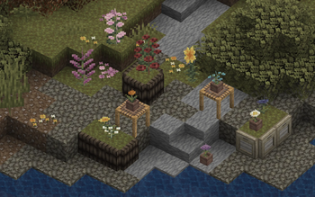 flowers by river