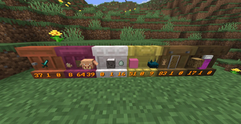 Item counts shown on a variety of shelves