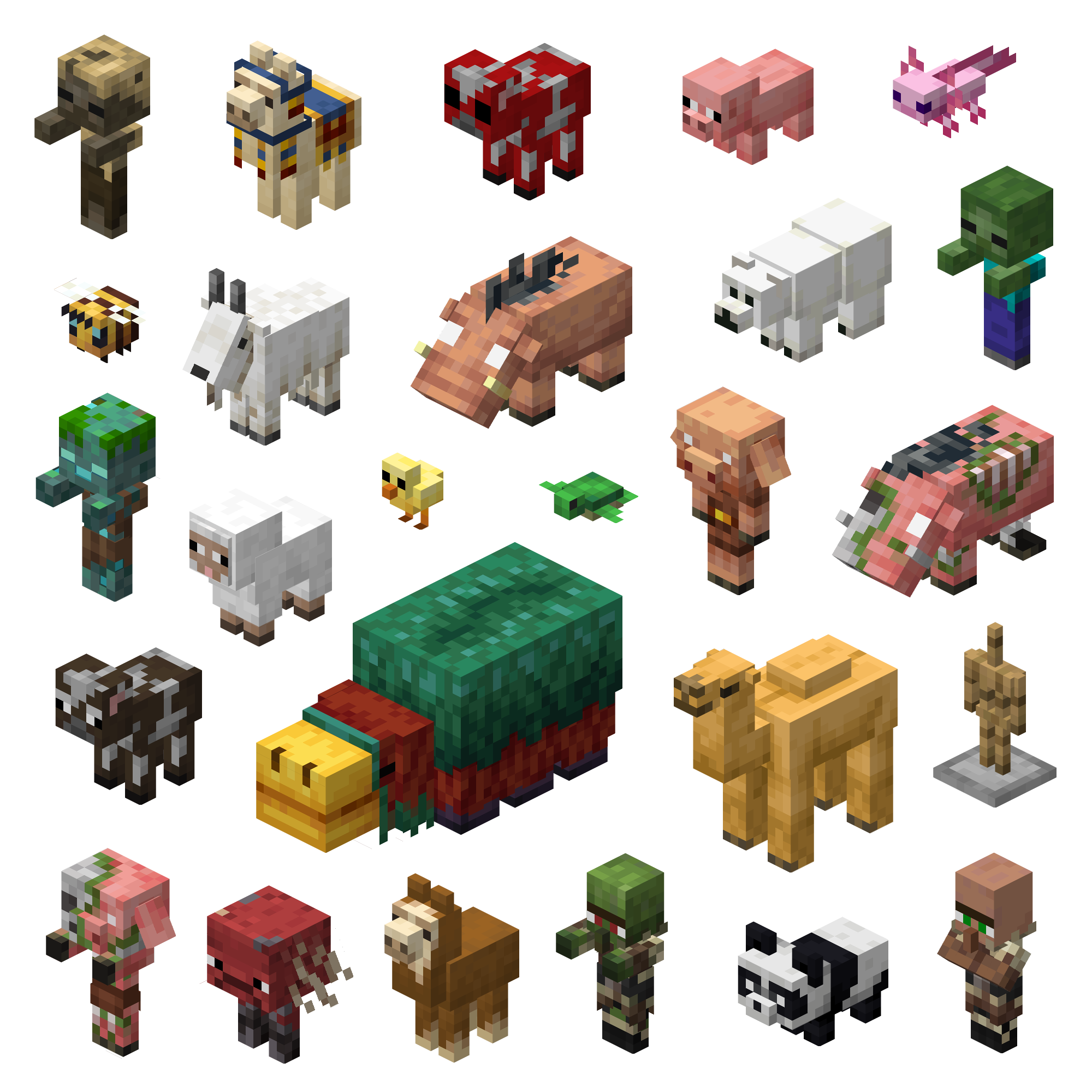 Pixel consistent baby mobs