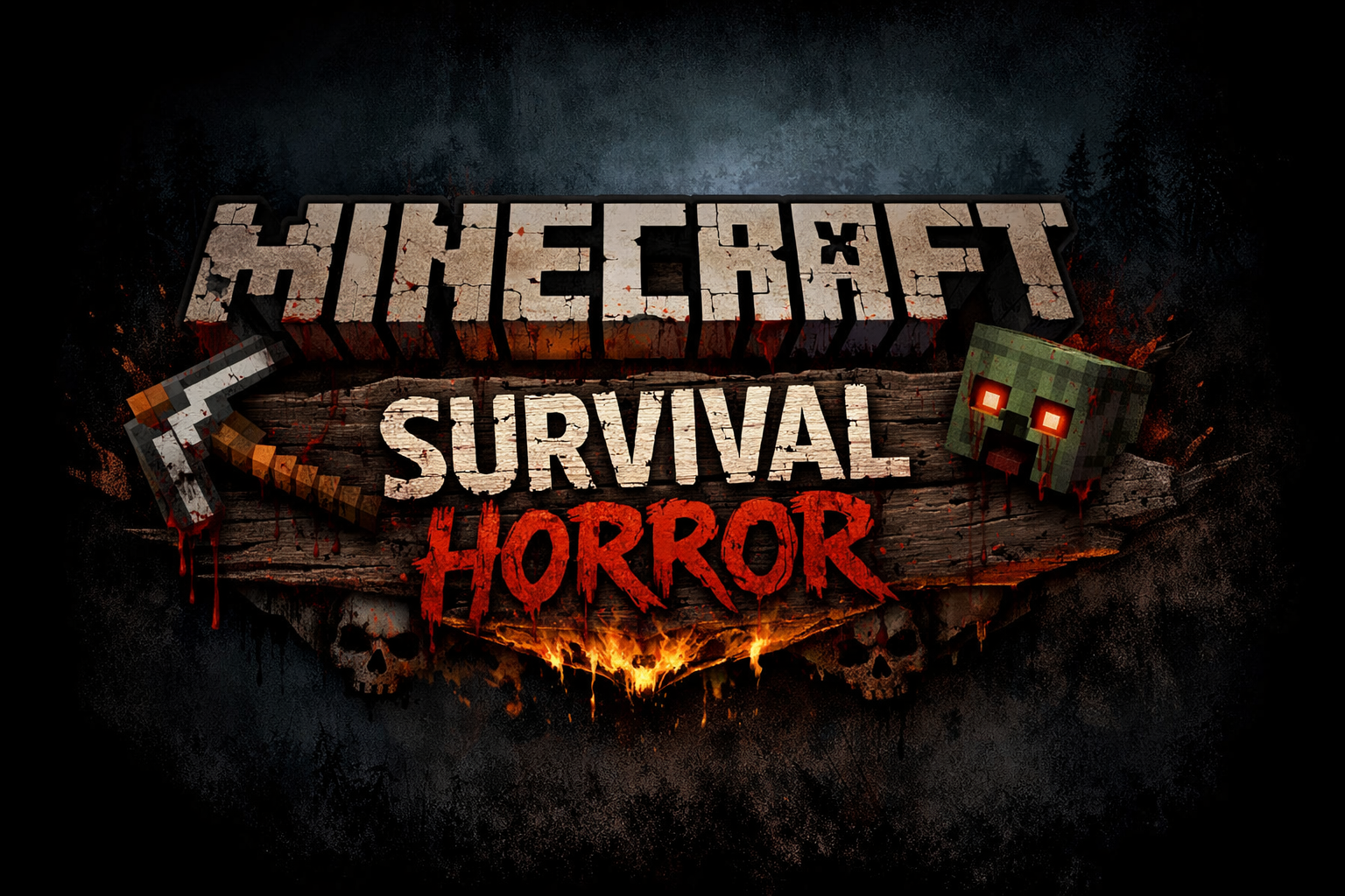 Minecraft Survival Horror Banner