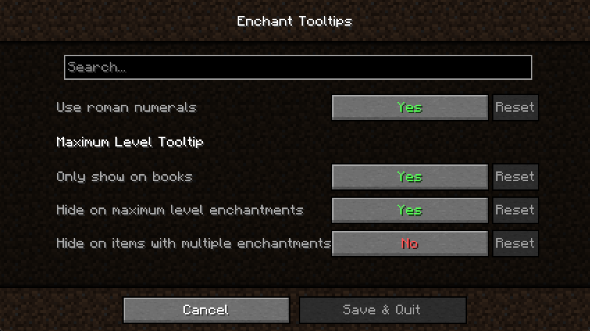 Settings Menu