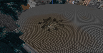 The crack at the top of the arena structure