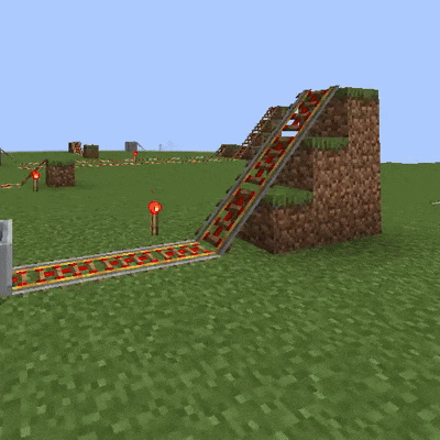 A minecart doing a 5-block jump (clearer view)
