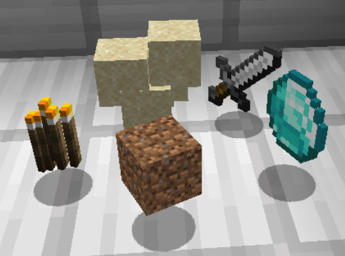 Minecraft items on the ground
