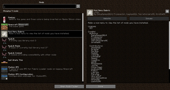 The Mod Menu Screen