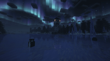 Aurora in snowy biome