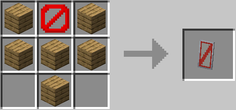 The crafting recipe for the shield