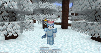 icy blue tools, armor and hud in game