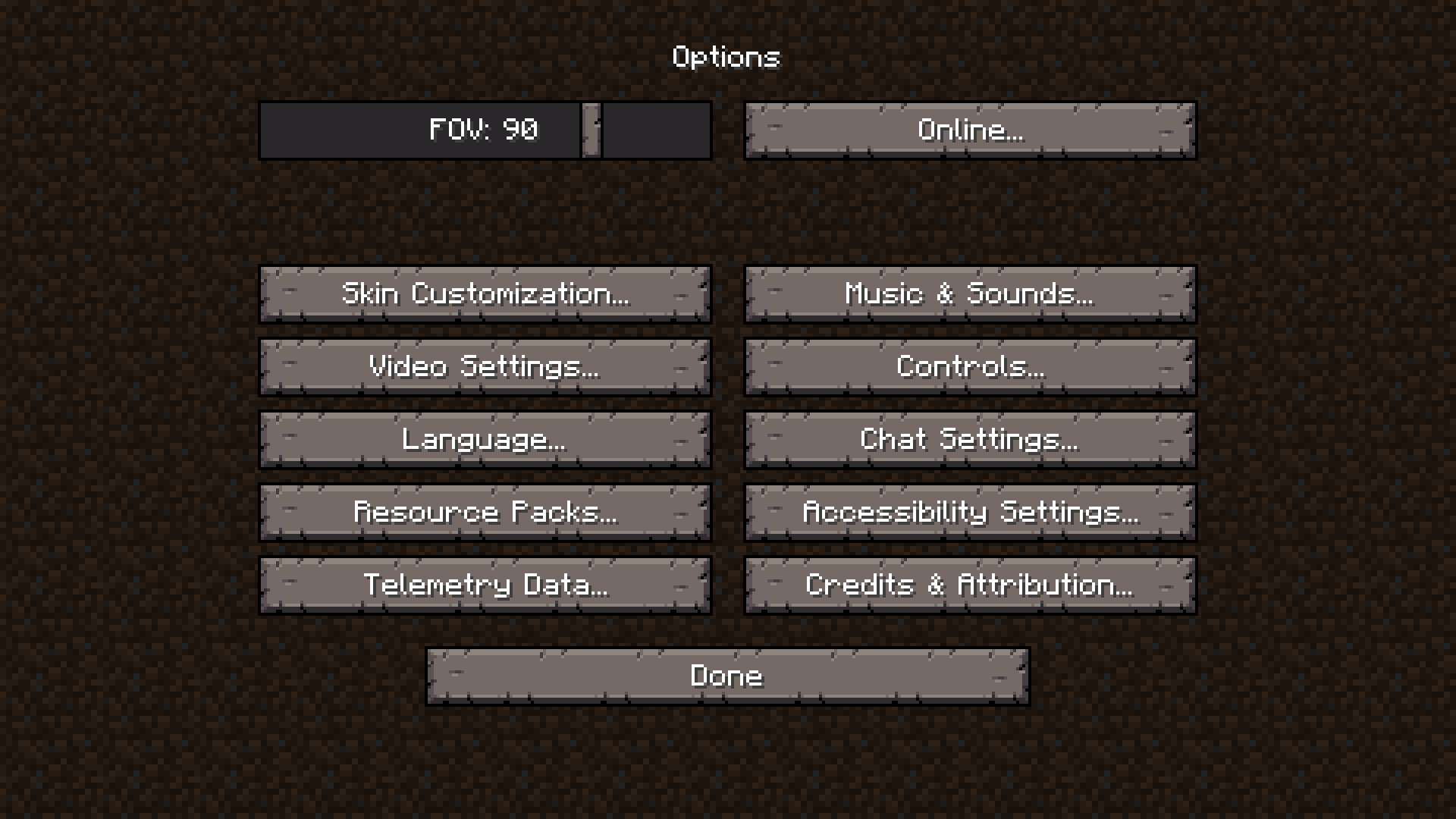 Options Screen