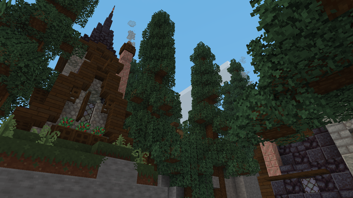 A building with trees