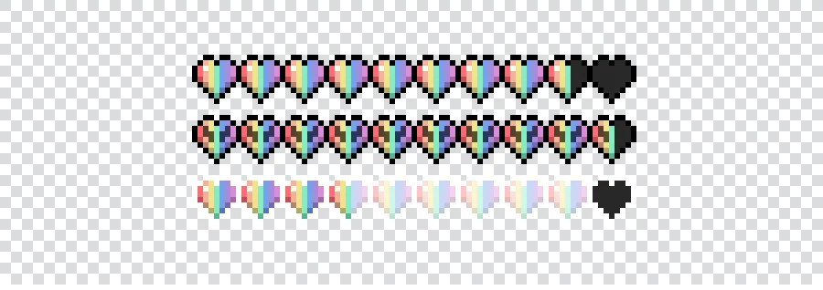 Banner showing the modified Hearts (Blinking, Half, Hardcore, etc).