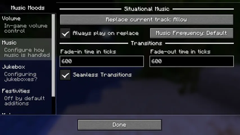 Music Configuration Screen
