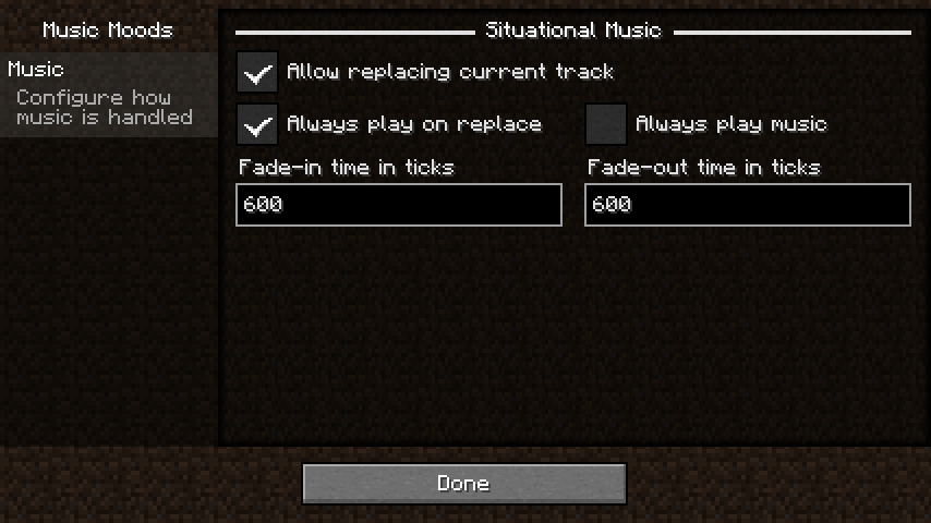 Configuration screen